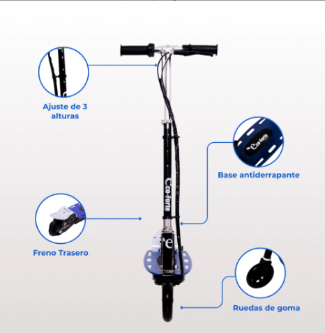 🛴Patinete eléctrico juvenil, divertido, seguro y diseño plegable.