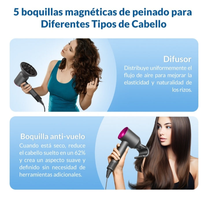 🌸Secador profesional 5 en 1 – potencia brillo y estilo en tus manos.