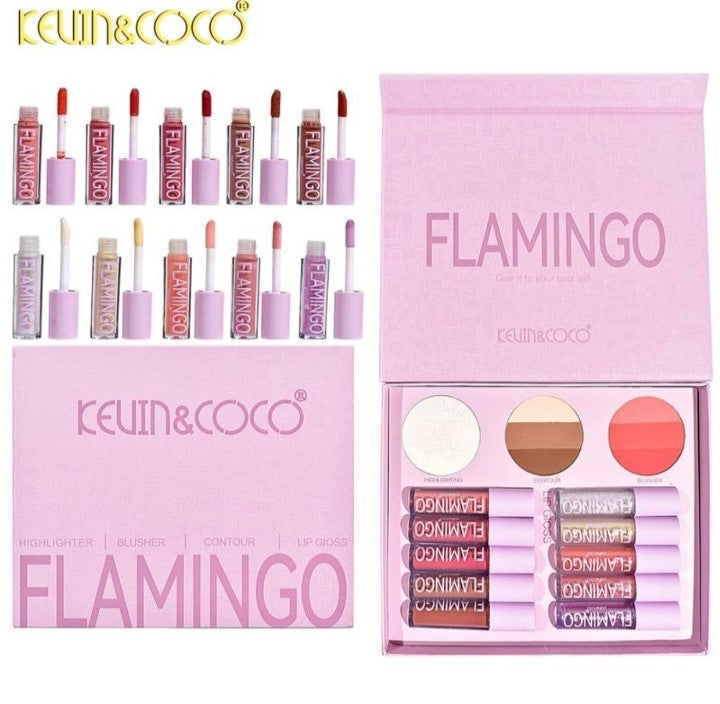 💖 Set de maquillaje FLAMINGO by KEVIN&COCO 💄✨