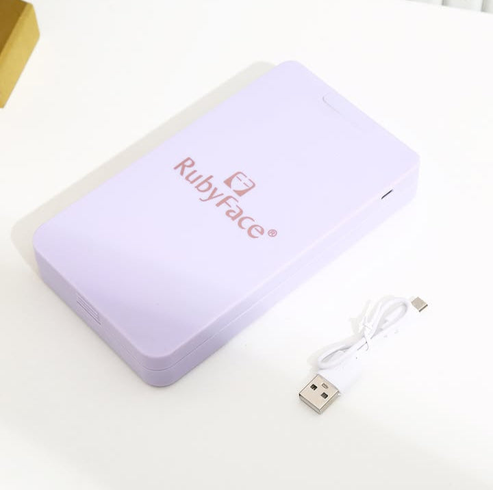 💜Set de brochas con estuche espejo con luz 💡+ cable de carga💜