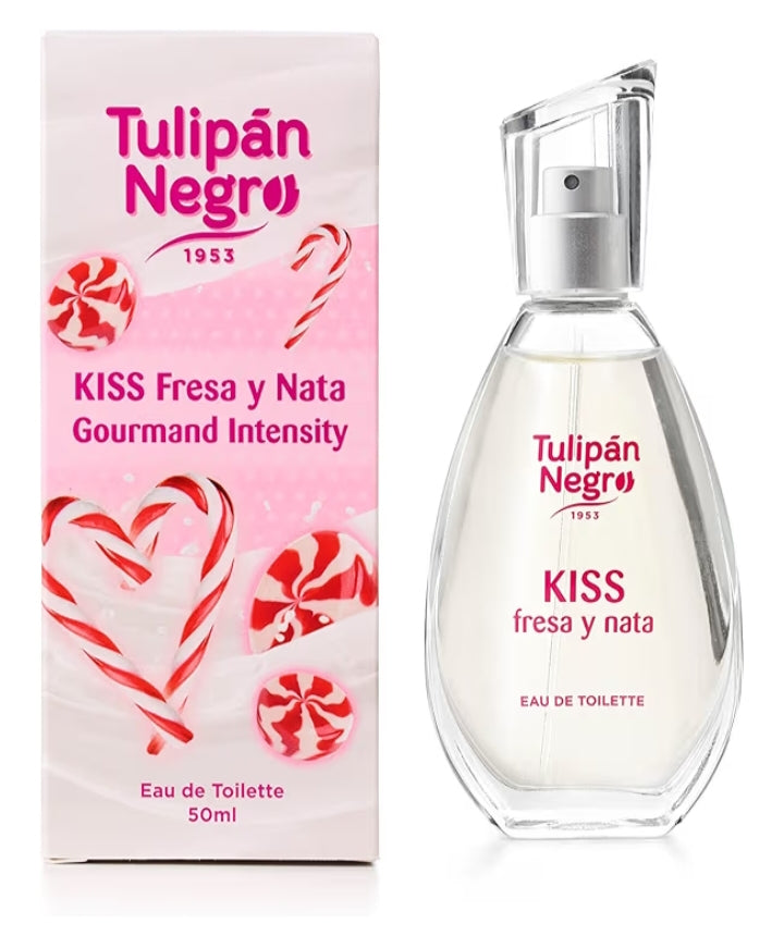 🌸🍓 Perfume femenino Tulipán Negro – con aromas de Fresa Nata, fresa cereza & sweet violeta 50ml