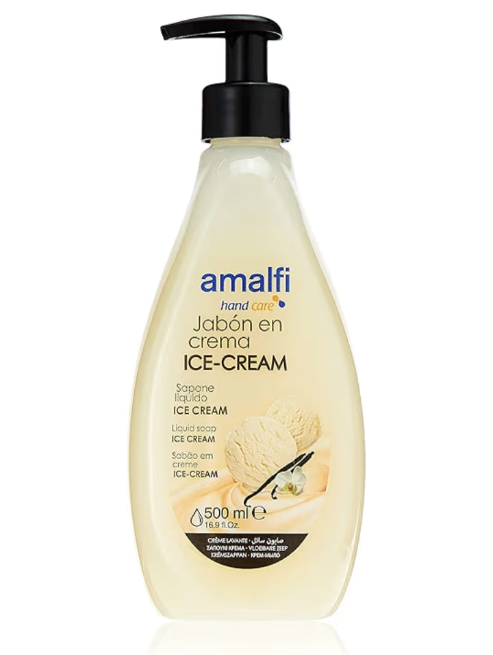 Jabón líquido en crema Amalfi 🍨💗🍍 – aromas ice cream, love & piña colada (500 ml)