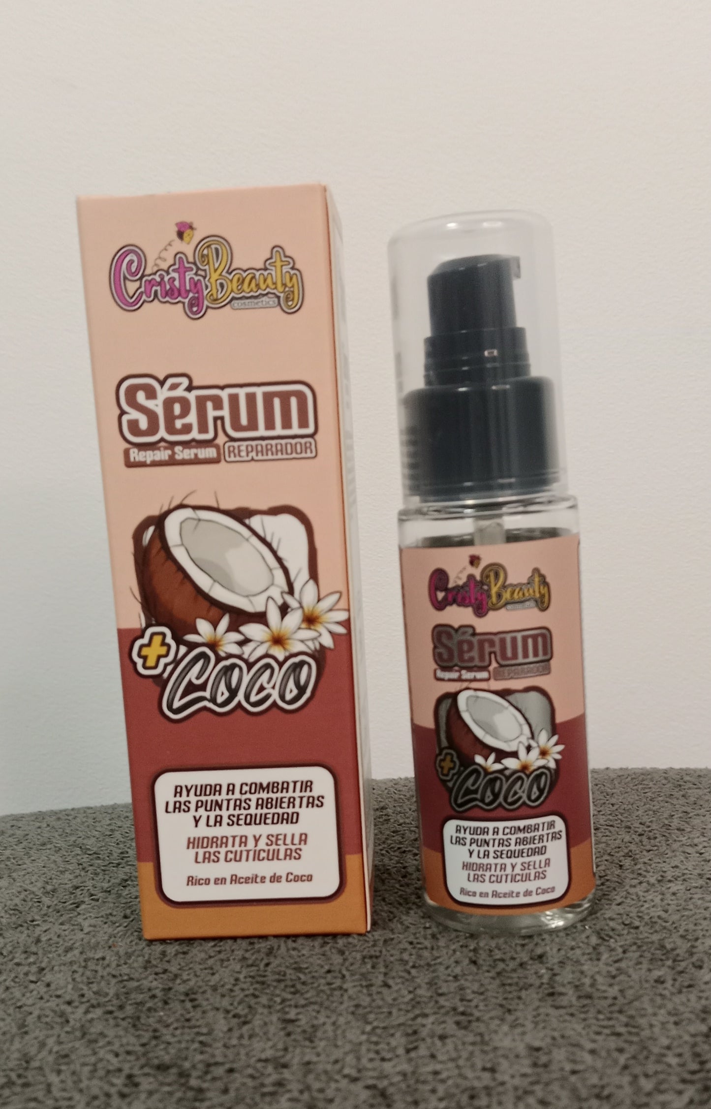 Sérum reparador con aceite de coco de cabello – Hidratación y brillo intenso ✨🥥