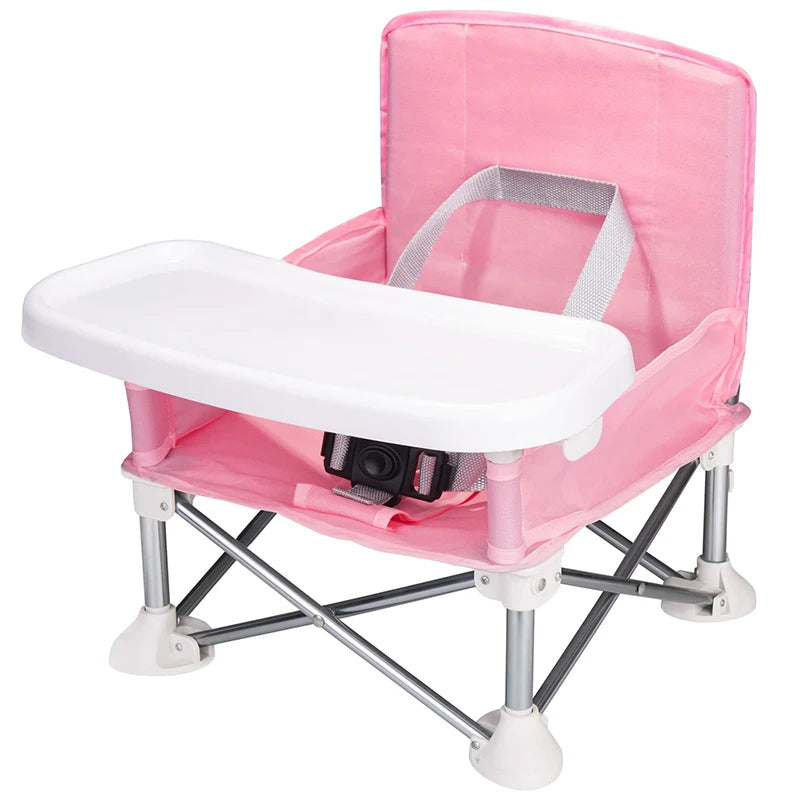 "2 en 1" silla y trona portátil y plegable para bebé con cinturón de seguridad.