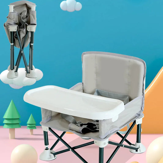 "2 en 1" silla y trona portátil y plegable para bebé con cinturón de seguridad.