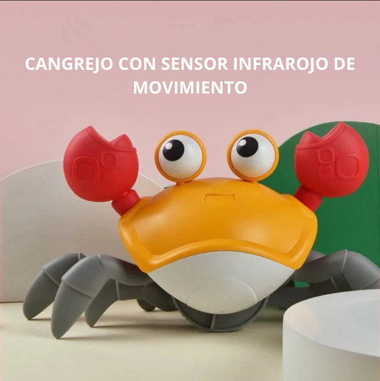 Cangrejo para niños pequeños, juguete educativo de música para gatear, divertido y recargable