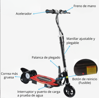 🛴Patinete eléctrico juvenil, divertido, seguro y diseño plegable.