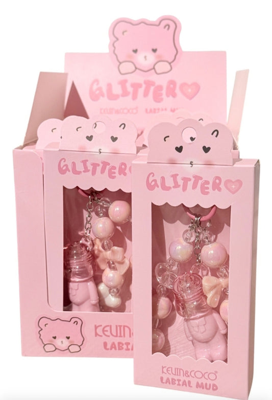 🧸💗 Brillo labial KEVIN & COCO glitter | Cute, brillante y súper kawaii ✨