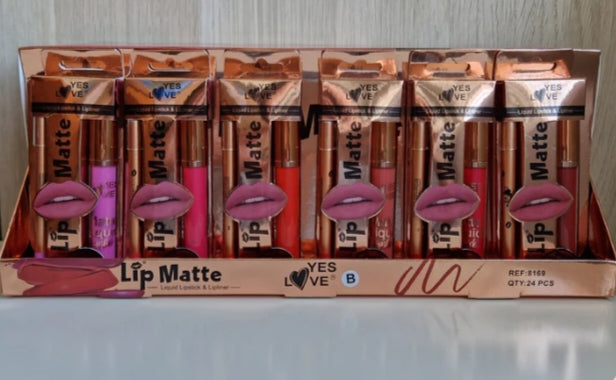 Set Lip matte YES LOVE – Labial líquido + delineador de larga duración 💄🔥