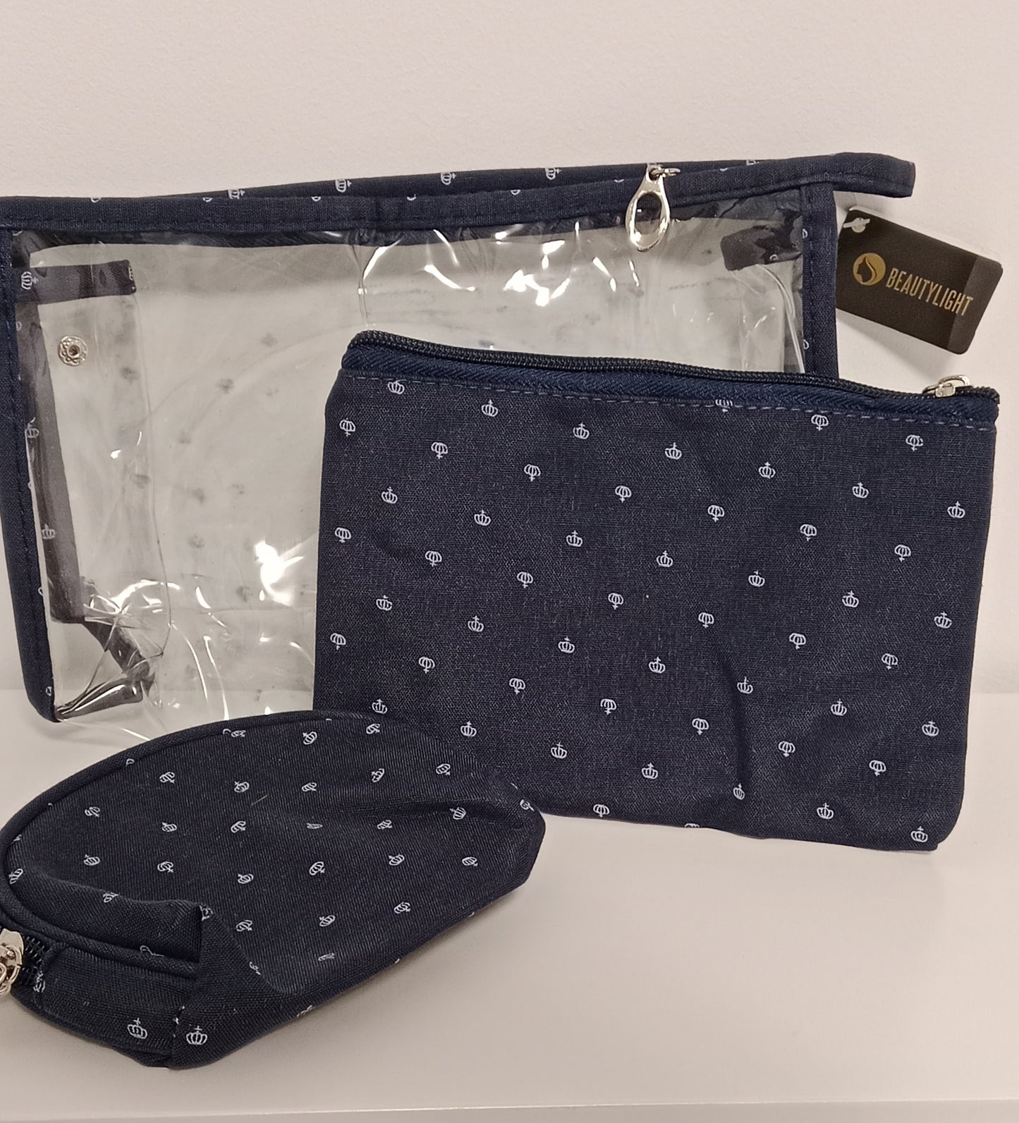 💚💙💗 Set de neceseres “beauty crown” 👑 – Verde, azul y rosa pastel