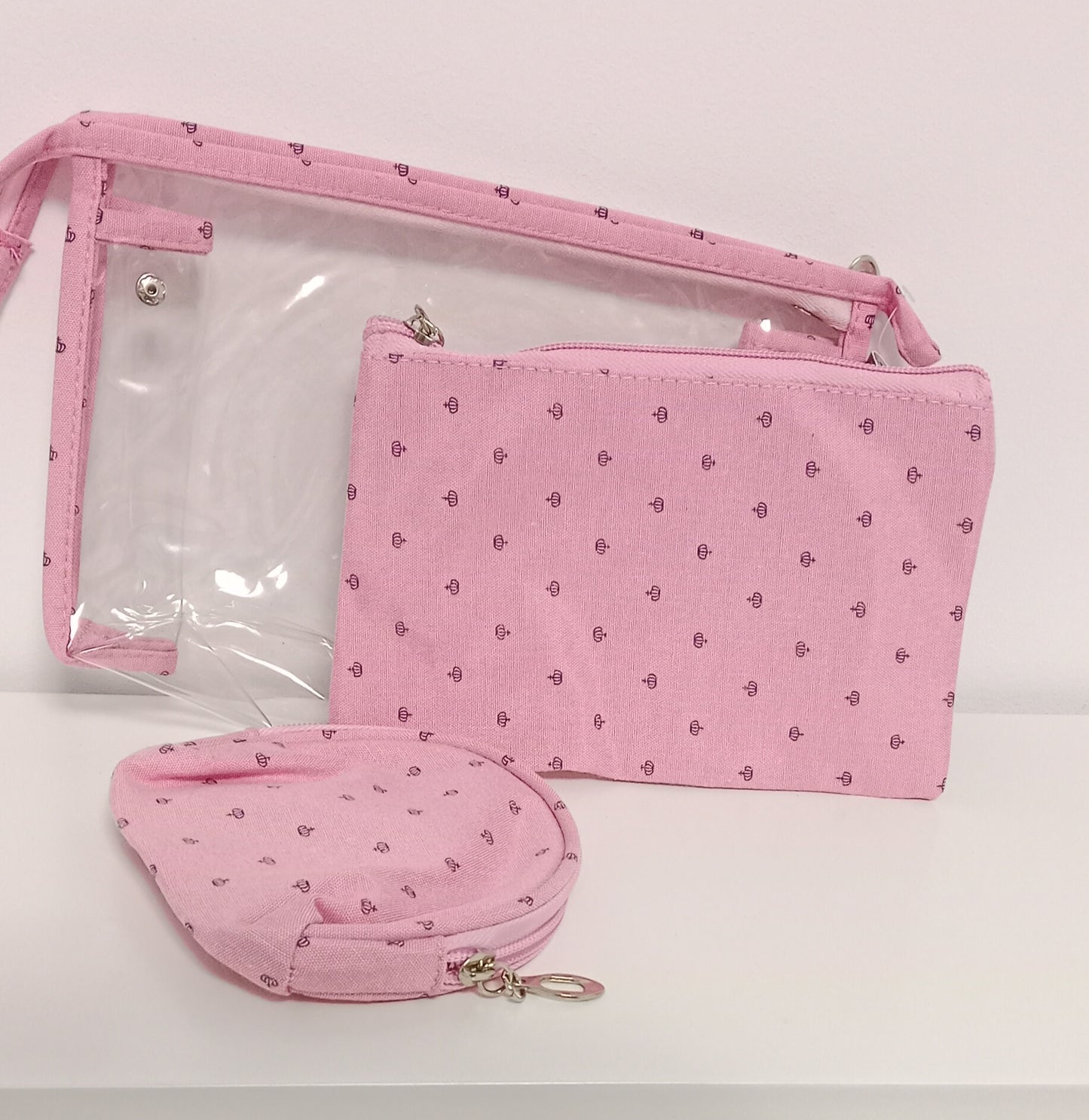 💚💙💗 Set de neceseres “beauty crown” 👑 – Verde, azul y rosa pastel