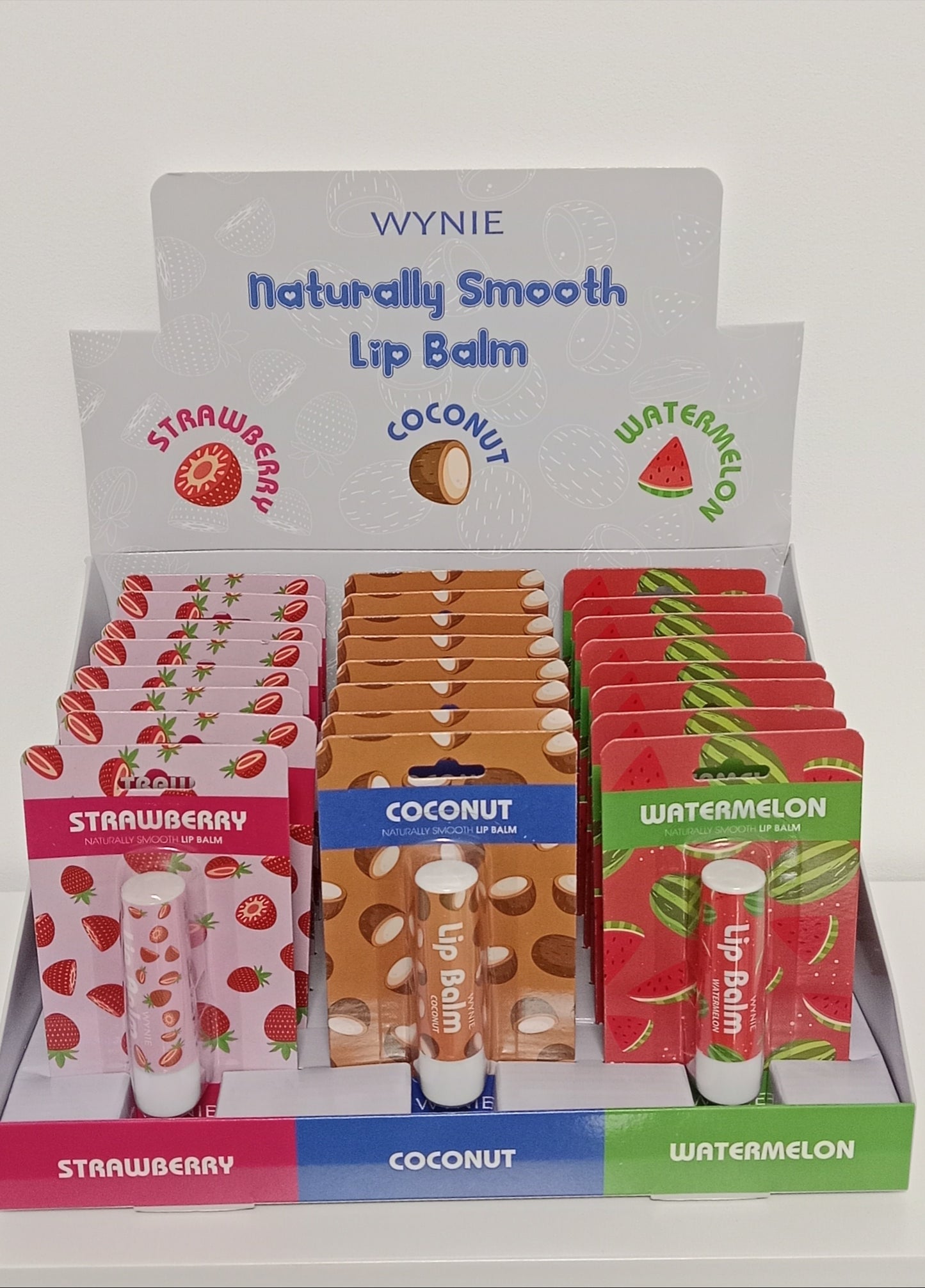 💋 Bálsamo labial WYNIE – Hidratación natural en sabores frutales 🍓🥥🍉