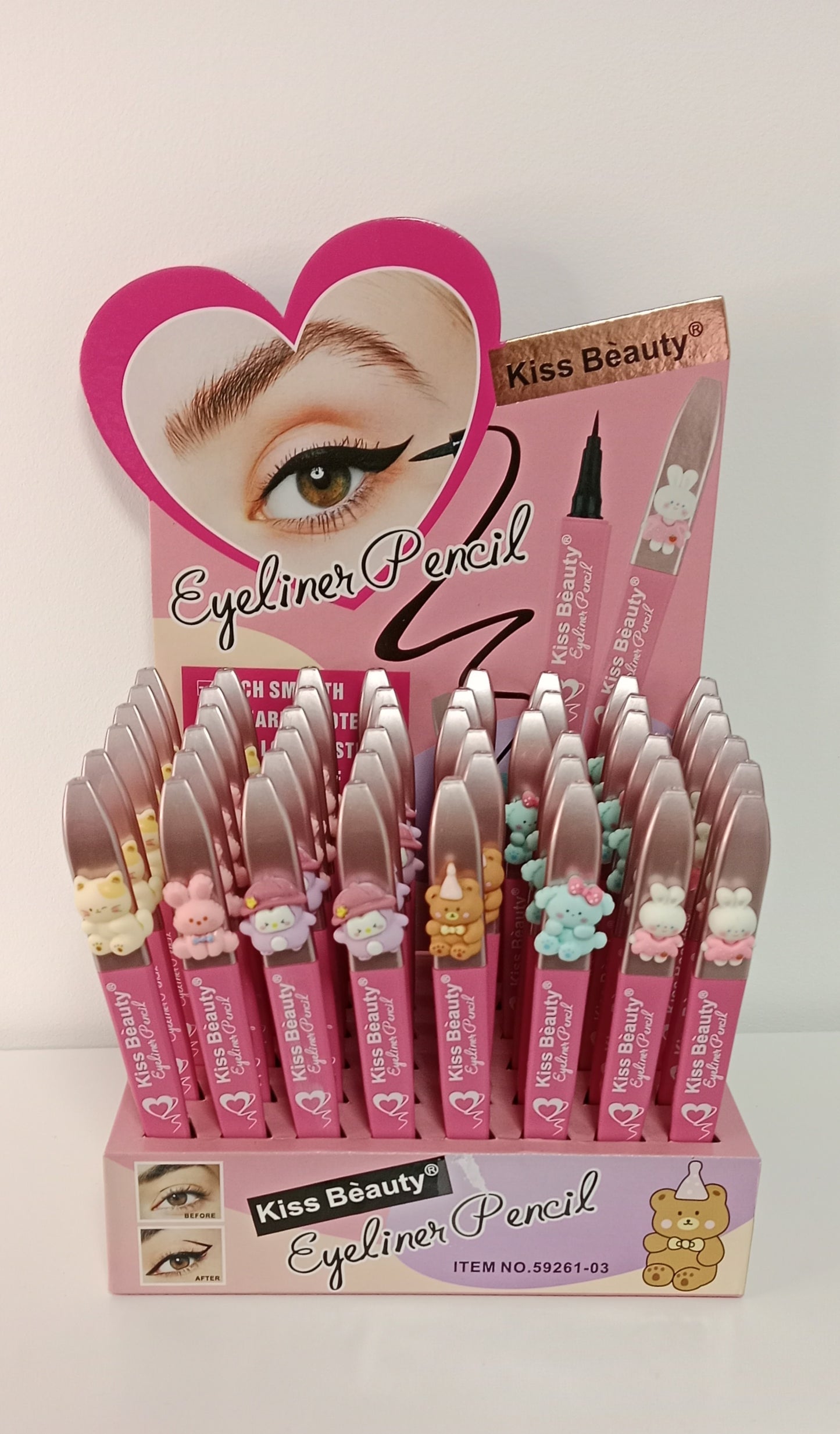 ✨ Eyeliner negro “Cute Animals” – Trazo preciso y profesional ✨🐻