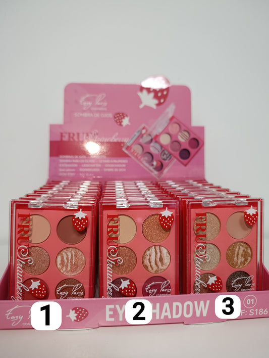 🍓🎨 Paleta de sombras Fruity Strawberry – tonos rosados y brillantes